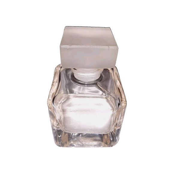 Vintage Parfum Perfume Bottle Squared w/ Rounded Corners & Frosted Squar… - Picture 4 of 9